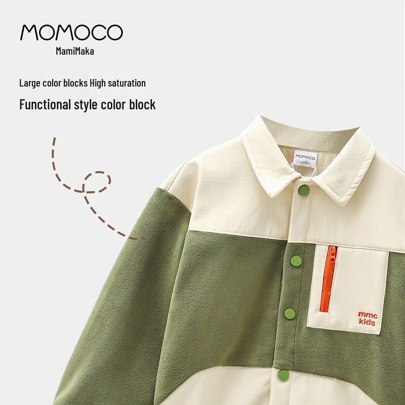 MOMOCO 2025 Winter Boys' Fashion Patchwork Shirt