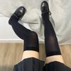 White Extended Knee Socks Spring And Summer Thin Silicone Non-Slip Velvet Socks Women'S Japanese Black Silk Stockings