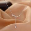 Korean Fashion Zircon Teardrop Necklace - Elegant and Minimalistic Clavicle Jewelry for Women