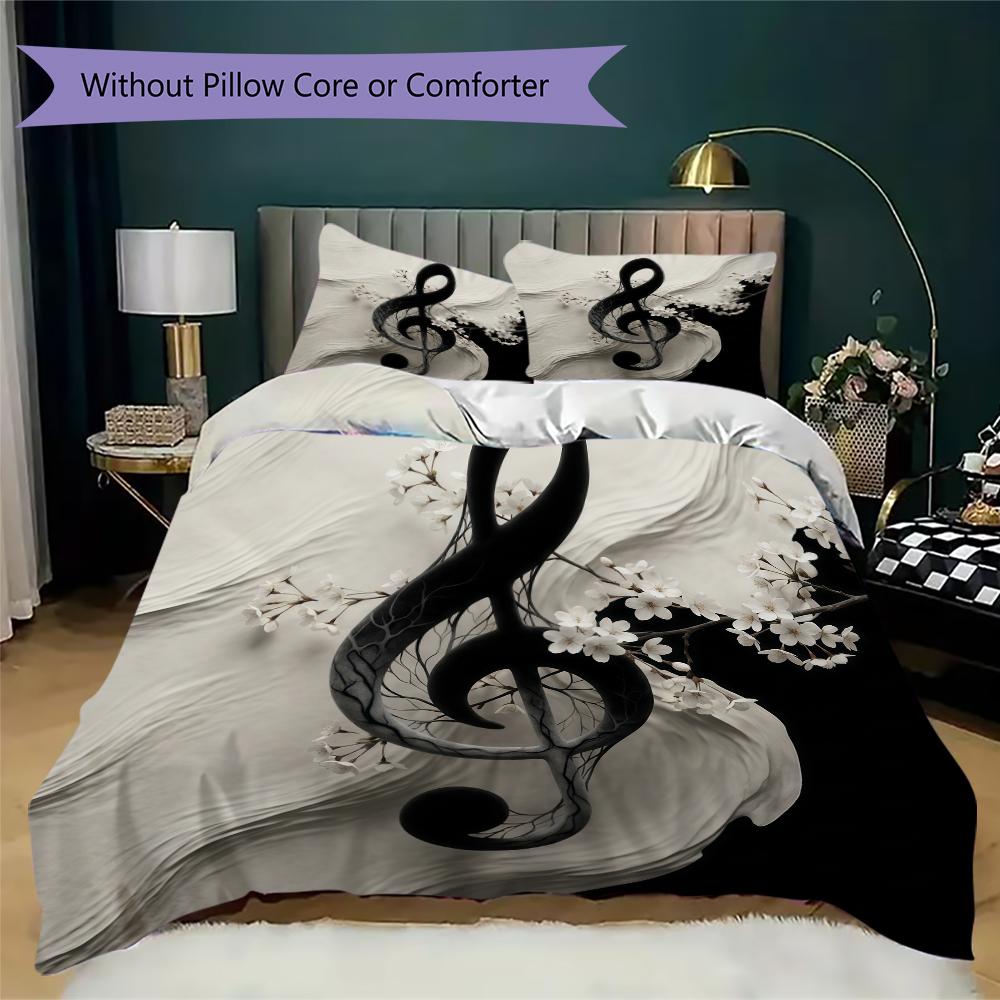Art Music G Pattern Bedding Uilt Set Uilt Cover Pillowcase Home Decoration Birthday Gift (1 * Duvet Cover + 2 * Pillowcase Without Core)