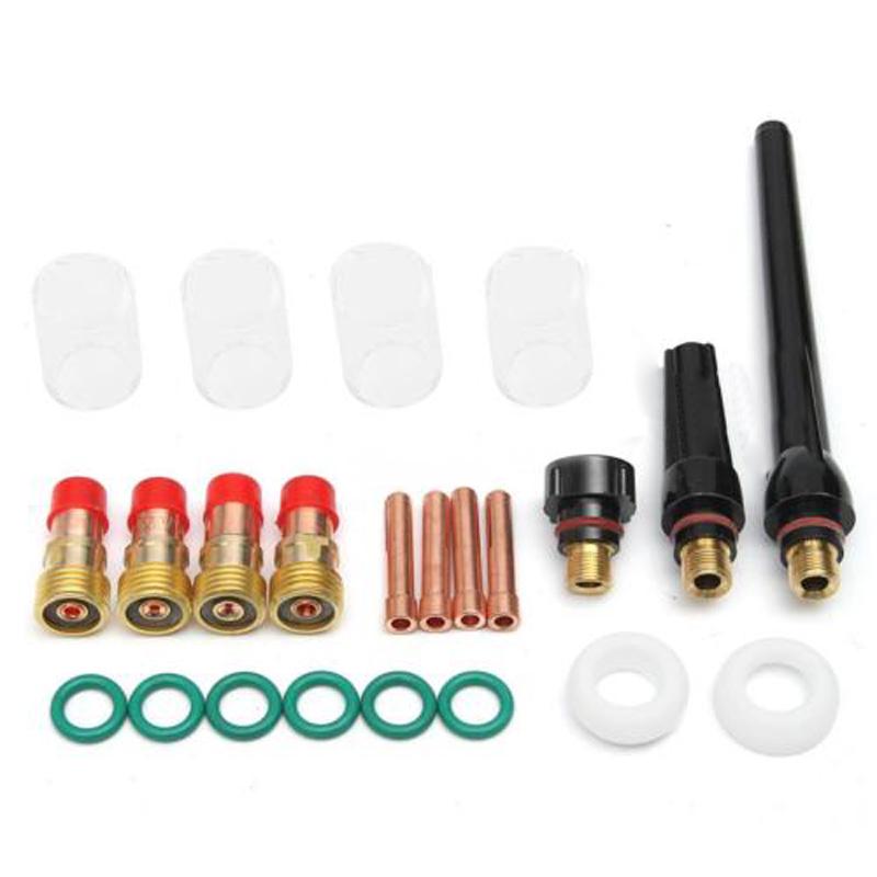 23Pcs Welding Torch Gas Lens 10 Pyrex Glass Cup Kit TIG WP-26 For SP WP17//18//26