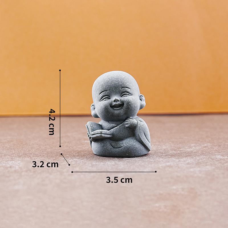 1/4Pcs Home Decor Cute Stone Little Monk Statues With Serene Zen Vibes Ornament For Meditation Space Desk Meaningful Gifts