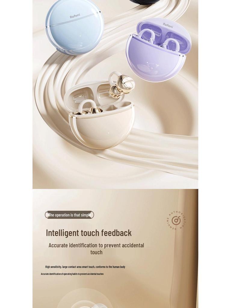 Rovani Bluetooth Ohrclip-Kopfhörer: Trendige Ästhetik, Wolkenkomfort, 5,4 Chip, Kein Ruckeln für Frauen.