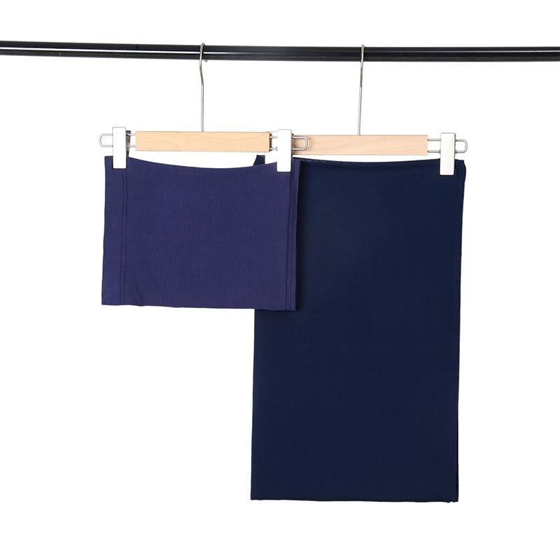 2 Pcs Set Cotton Rayon Modal Hijab Matching Color Jersey Cap Plain Cotton Muslim Women Scarf Shawl Turbante Femenino 85*185cm