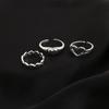 Metal  Ring Creative Retro Love Ring Set 3 Pieces Fashionable  Ring Set Jewelry
