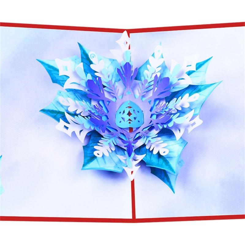 Festive Christmas Snowflake Pop up Card 3D Design with Vibrant Colors Christmas Greeting Card for Holiday