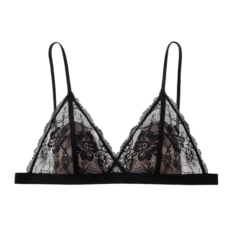 Suji Liangpin Little Bud French Lace Deep V Bralette L