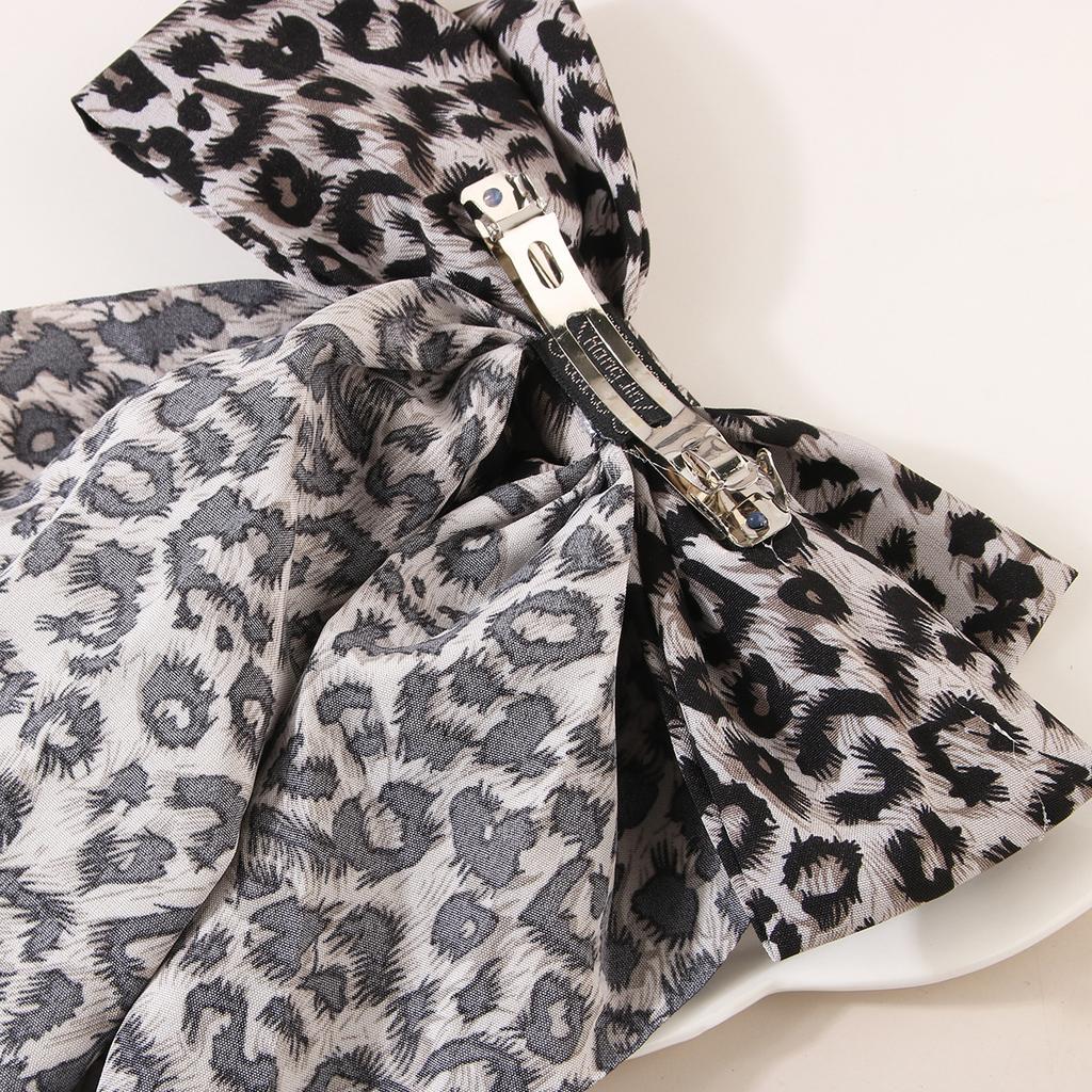 1/3PCS Printed Leopard Print Bow Hair Clip, High-end and Niche Retro Spring Clip, Women's Hair Accessory