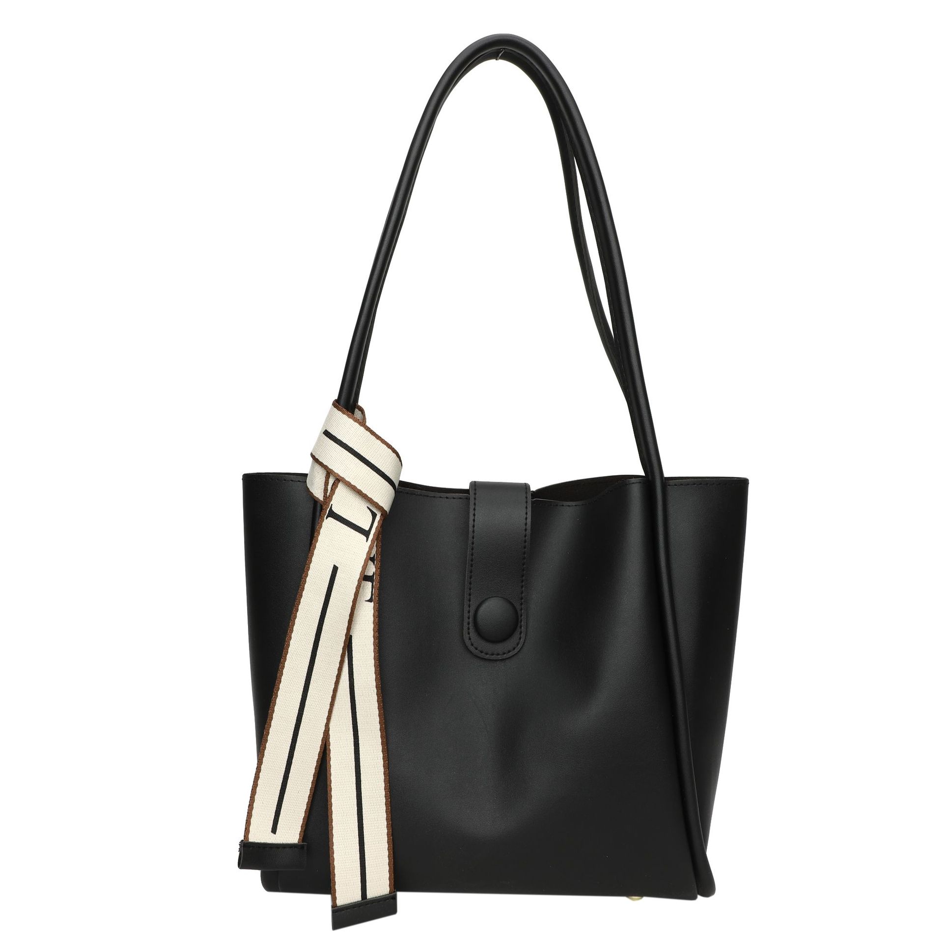 

New large-capacity bag women s trendy fashion shoulder bag tote bag mother and child bag One size чёрный