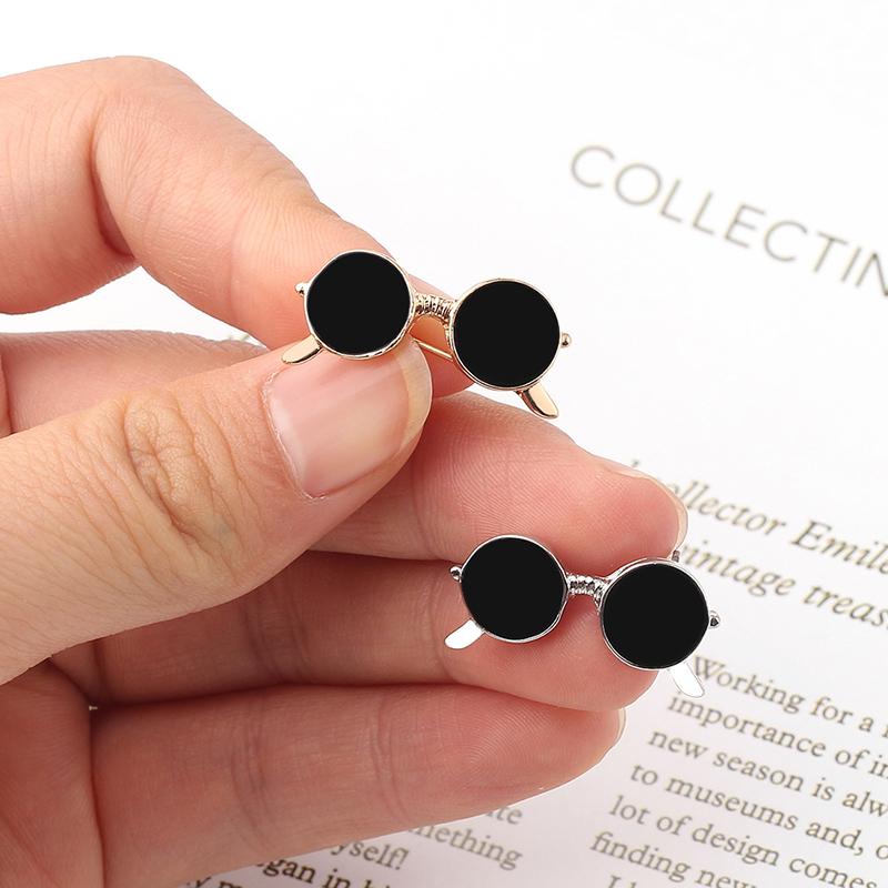 Oldschool Vintage Sunglasses Brooches Trinkets Unisex Enamel Pins Cartoon Small Glasses Badge Suit Shirt Metal Jewelry Drop Oil