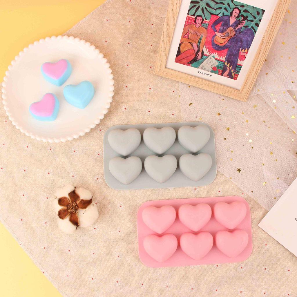 In-Stock Silicone Heart Mold: Valentine's Day 6-Cavity for Cakes, Chocolate, Ice Cubes, Mousse, Pudding