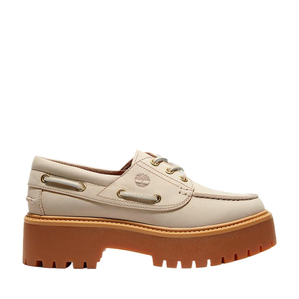 Timberland Stone Street Leather Comfortable Trendy Minimalist Classic Boat Shoes Women Sneaker Beige TB0A6AVY236