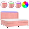 Maison Exclusive - Sommier à lattes de lit matelas et LED Rose 200x200 cm Velours