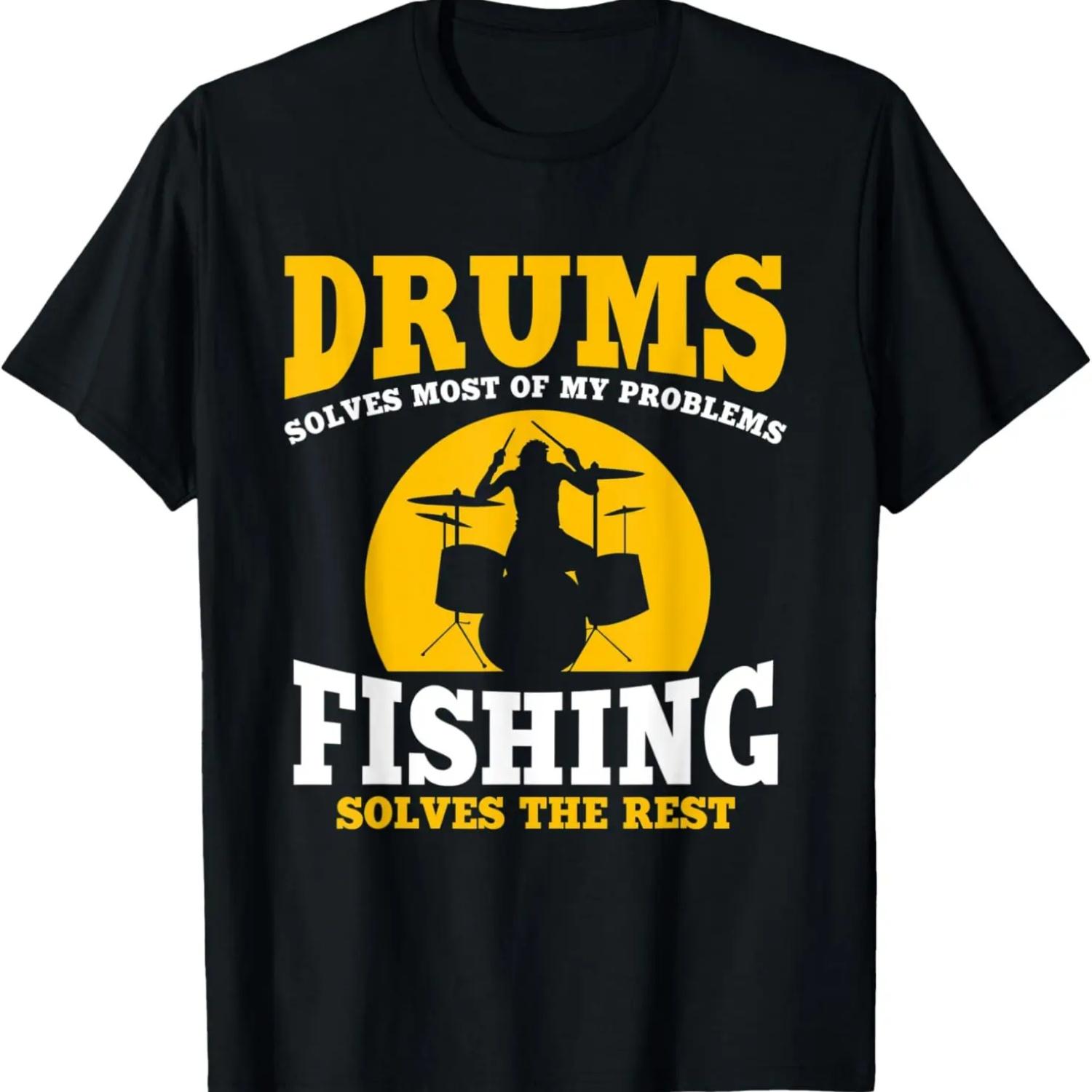 Подарок Барабанщику И Рыбаку Барабаны Музыка Футболка S