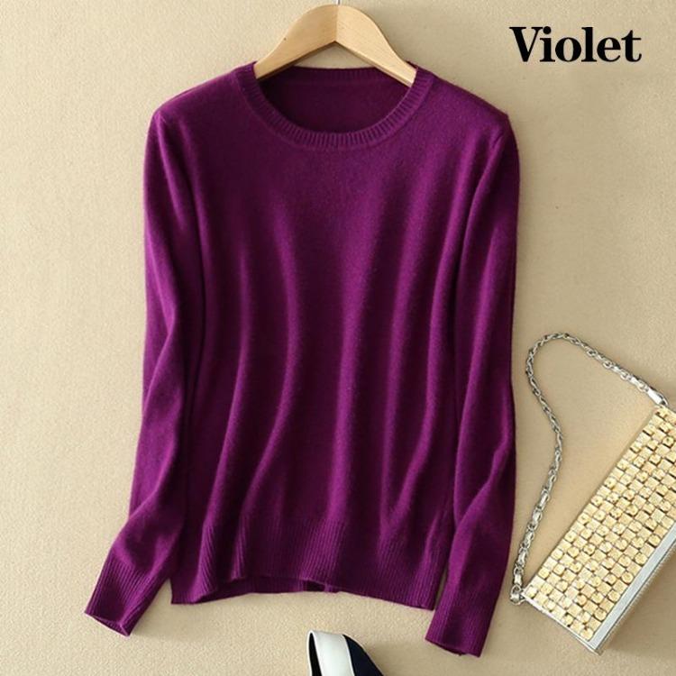 Cozy Cashmere Fuzzy Pullover Sweater Crew Fit Women Slim Knitted Neck Wool Black Red