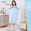 Women's Long Bathrobe Absorbent Bath Towel Coral Fleece Thickened Home Hooded Long Sleeved Bath Skirt