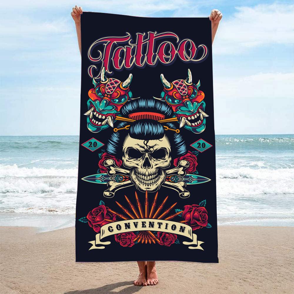 Customizable Large Microfiber Surfing and Beach Towel - Absorbent and Quick-Dry for Adults