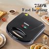 Electric Sandwich and Waffle Maker for European and American Style Breakfasts