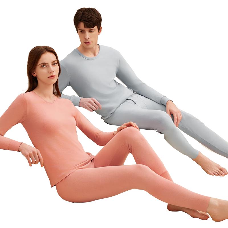 Hodo Herren- und Damen Thermounterwäsche-Set aus gekämmter Baumwolle