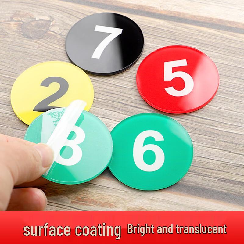 Round Acrylic Adhesive Number Plate