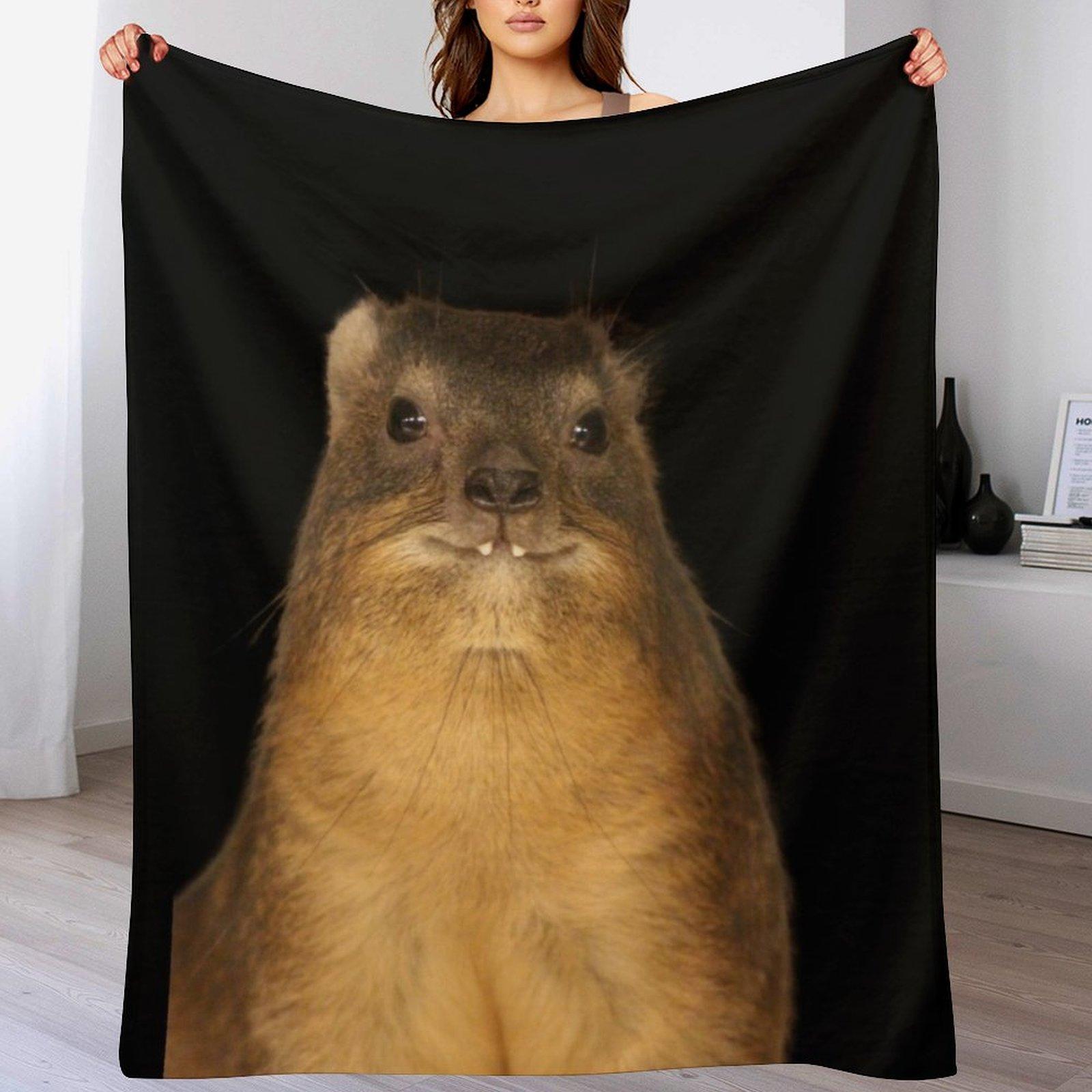 

Rock Hyrax Photo Dassie Cute Vampire Potato Throw Blanket Shaggy Furry Soft Blanket for Bedroom Living Room 102x76cm(40x30in)