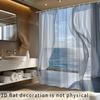 Premium Ocean View Shower Curtain Polyester Waterproof Beach Bathroom Decor Curtain Seascape Privacy Liner Modern Coastal Shower