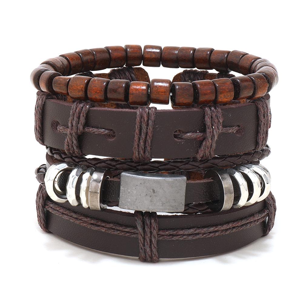 Unisex Handmade Woven Leather Bracelet - European and American Style Jewelry