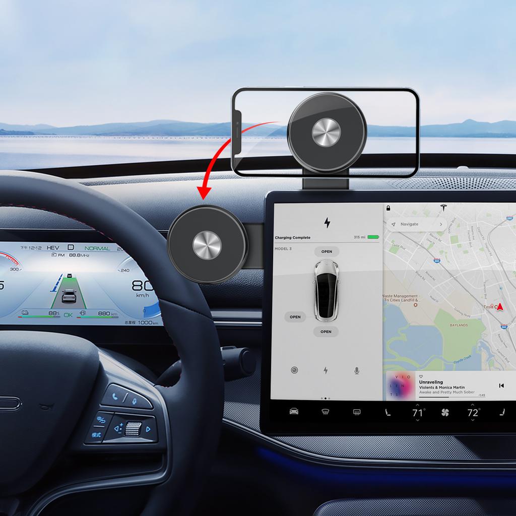 New MagSafe Magnetic Car Phone Holder Can Bend 360 Rotate Car Velcro Navigation Holder