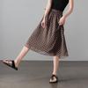 SOFSIL 2026 Summer Retro Rhombic Print A-line Midi Skirt