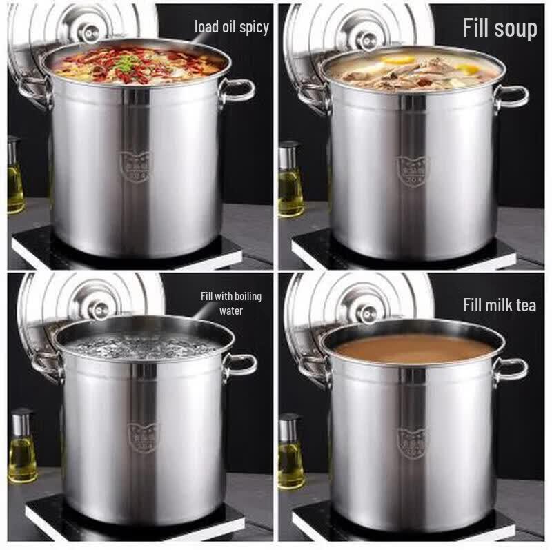 Commercial 304 Stainless Steel Multi-Purpose Stockpot with Lid, 50L