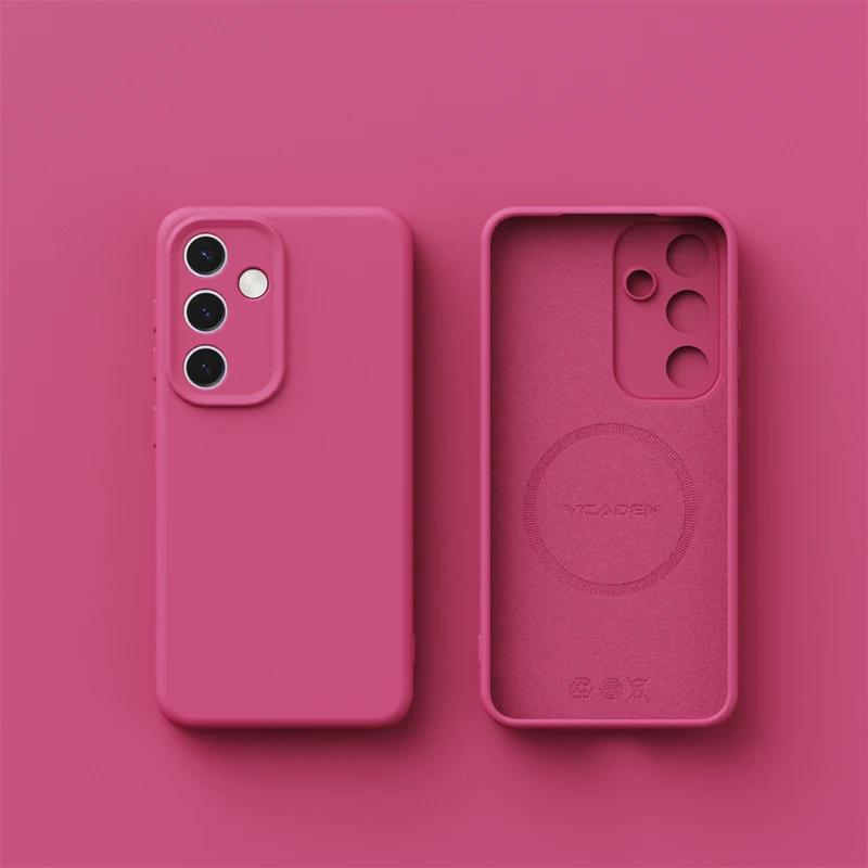 Original Liquid Silicone For Magsafe Magnetic Case For Samsung S25 S24 S23 S22 Ultra Plus A56 A16 A55 A54 Wireless Charge Cover