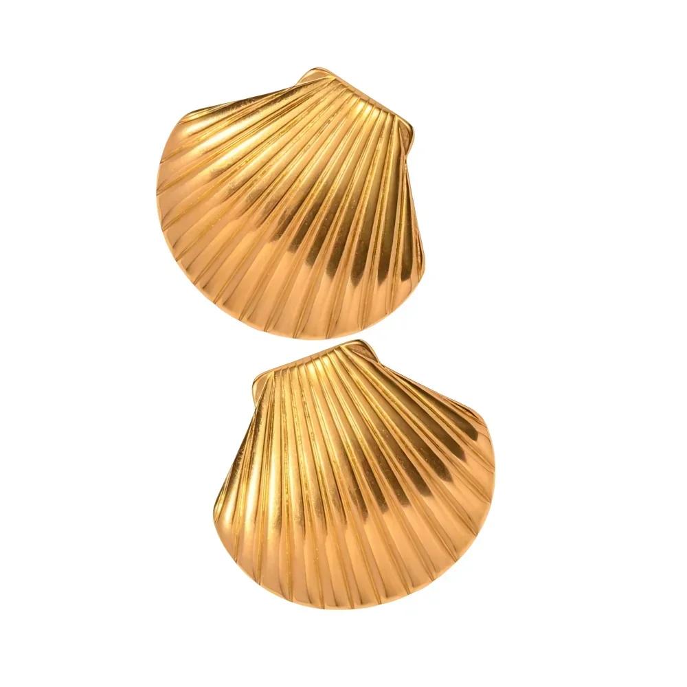 Mariasz Minimalist Geometric Twisted Spiral Stainless Steel Stud Earrings Gold Hollow Baroque Piercing Jewelry for Women