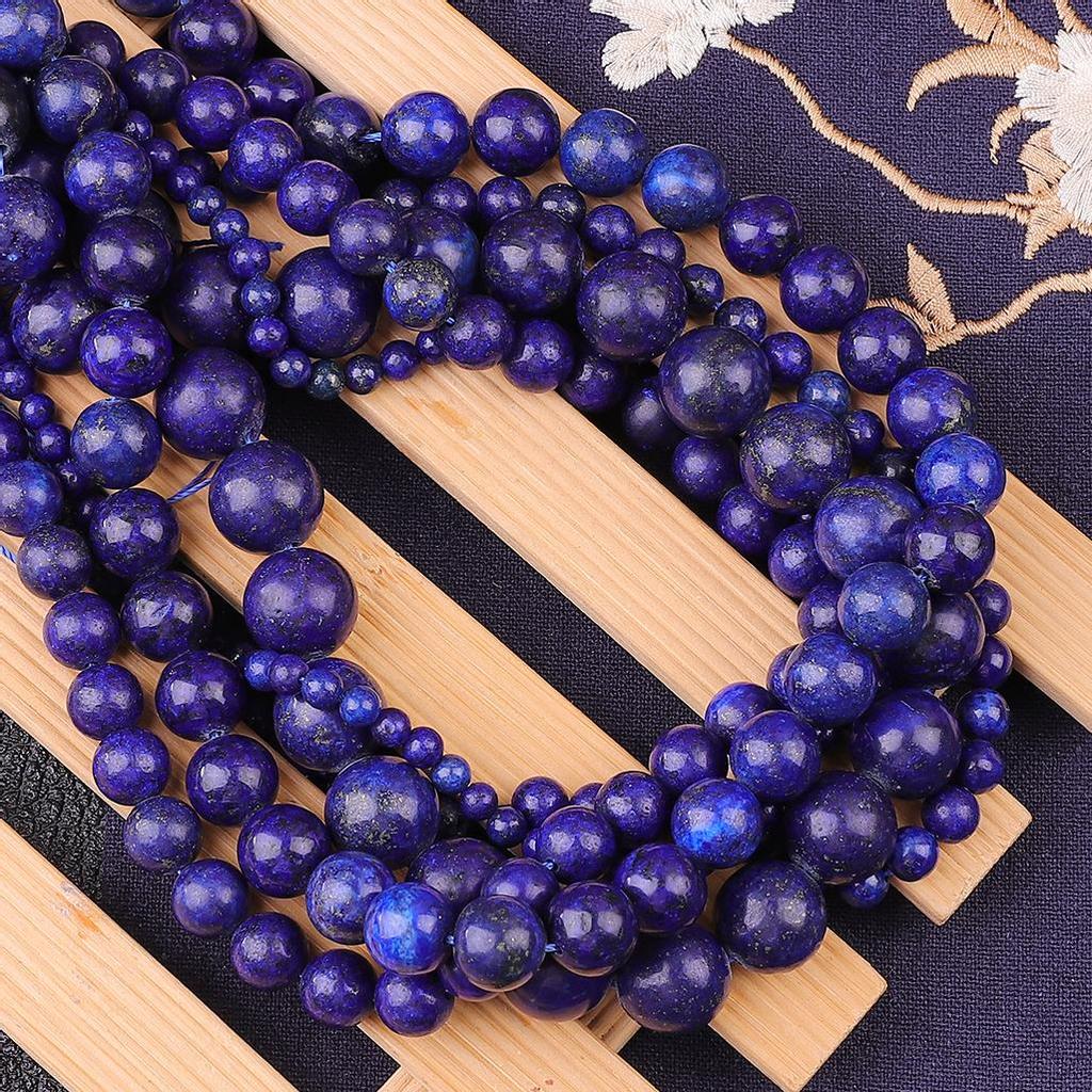 Přírodní kámen Lapis Lazuli kulaté volné korálky pro výrobu šperků Náramek Náhrdelník