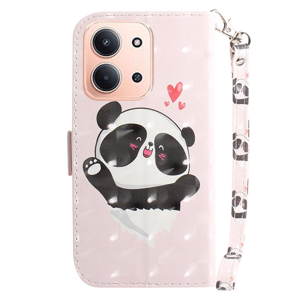 Für Xiaomi Redmi 15C 5G (EU) (173 mm)/15C 4G (EU) (173 mm) Handyhülle mit Musterdruck, Leder-Geldbörse, Handyhülle mit Handschlaufe