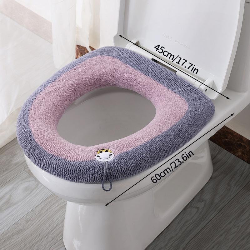Universal Toilet Seat Cover Toilet Seat Cover Pad Bathroom Warmer Seat Lid Cover Toilet Sticker Home Bathroom Supplies