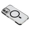 For iPhone 16 Magnetic Case TPU Acrylic Clear Phone Back Cover with Lens Protector Kickstand