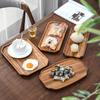 Wooden Leaf-Shaped Snack and Tea Tray