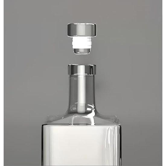 Kulangsu Empty Bottle Lead-free Glass Square Storage Wine Sake Shochu Sealed Fruit Syrup Water Crystal 500ml Refill Container Lid Corked