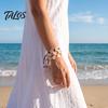 Flexible Rope Bracelets for All Sizes Handmade Seashell Bracelet, Natural Shell Boho Beaded Adjustable Retractable Knot Wristbands Woven String
