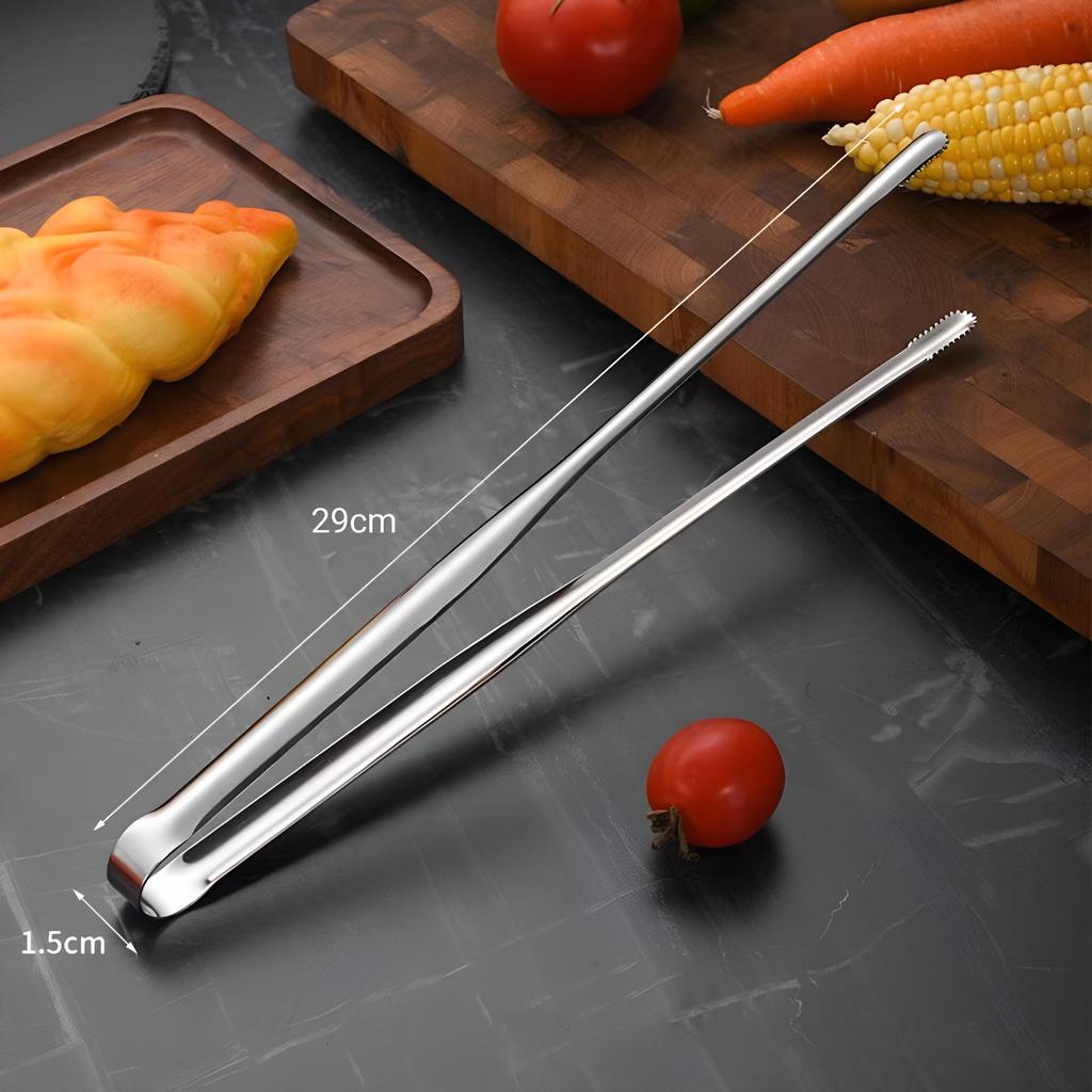 Stainless Steel Grill Tongs Food Clip BBQ Steak Clip Bread Tong Cooking Utensils Party Non-Slip Kitchen Gadgets Accessories