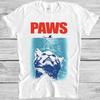 Maglietta Zampate Jaws Gatto Gattino Divertente Parodia Fantastica Regalo T-shirt M277