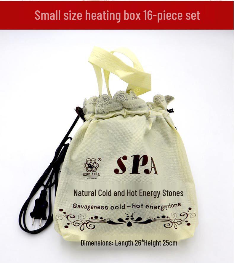 20-Piece Volcanic Energy Stone Massage Set with Heating Box and Essential Oil