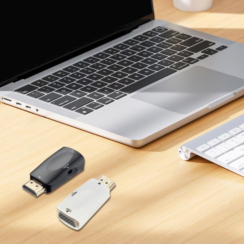 Highly Speed HDTV to VGA Converter Supports 1080P Full Clear Audios Cable for Projectors Display MultiScreens Adapter