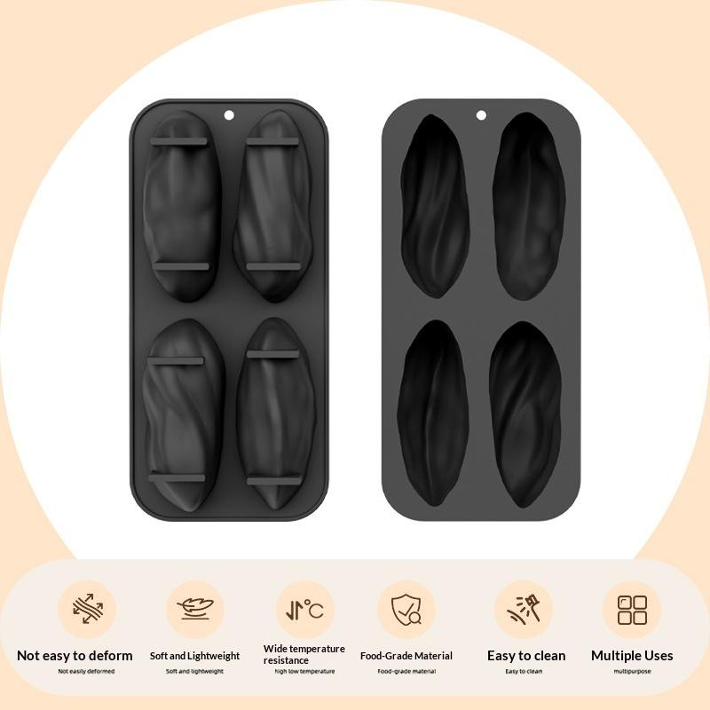 Stampo in Silicone Design Pistacchi a 4 Celle Stampo per Torta Mousse Cioccolato Fai da Te Strumenti per la Cottura di Dolci per Feste Bakeware da Cucina per Alimenti