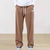 Men's Corduroy Drawstring Sweatpants - Solid Color, Straight-Leg, Cool, High-End, Wide-Leg, Long Pants.