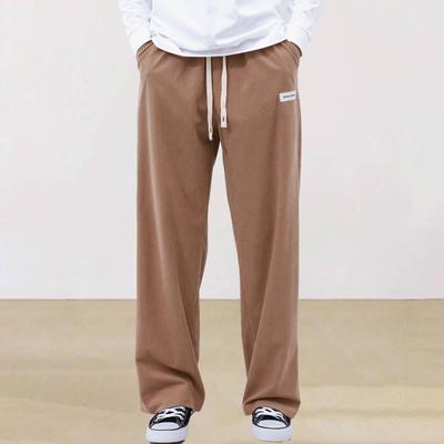 Herren Cord-Jogginghose mit Kordelzug - Einfarbig, Gerade geschnitten, Cool, Hochwertig, Weiter Schnitt, Lange Hose.