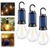 1/2/3/4Pcs Solar Rechargeable Camping Light 3 Modes Adjustable Portable Outdoor Hiking Emergency Tent Hanging LED Bulb Lamp