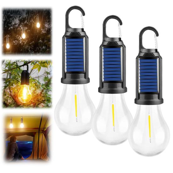 1/2/3/4Pcs Solar Rechargeable Camping Light 3 Modes Adjustable Portable Outdoor Hiking Emergency Tent Hanging LED Bulb Lamp