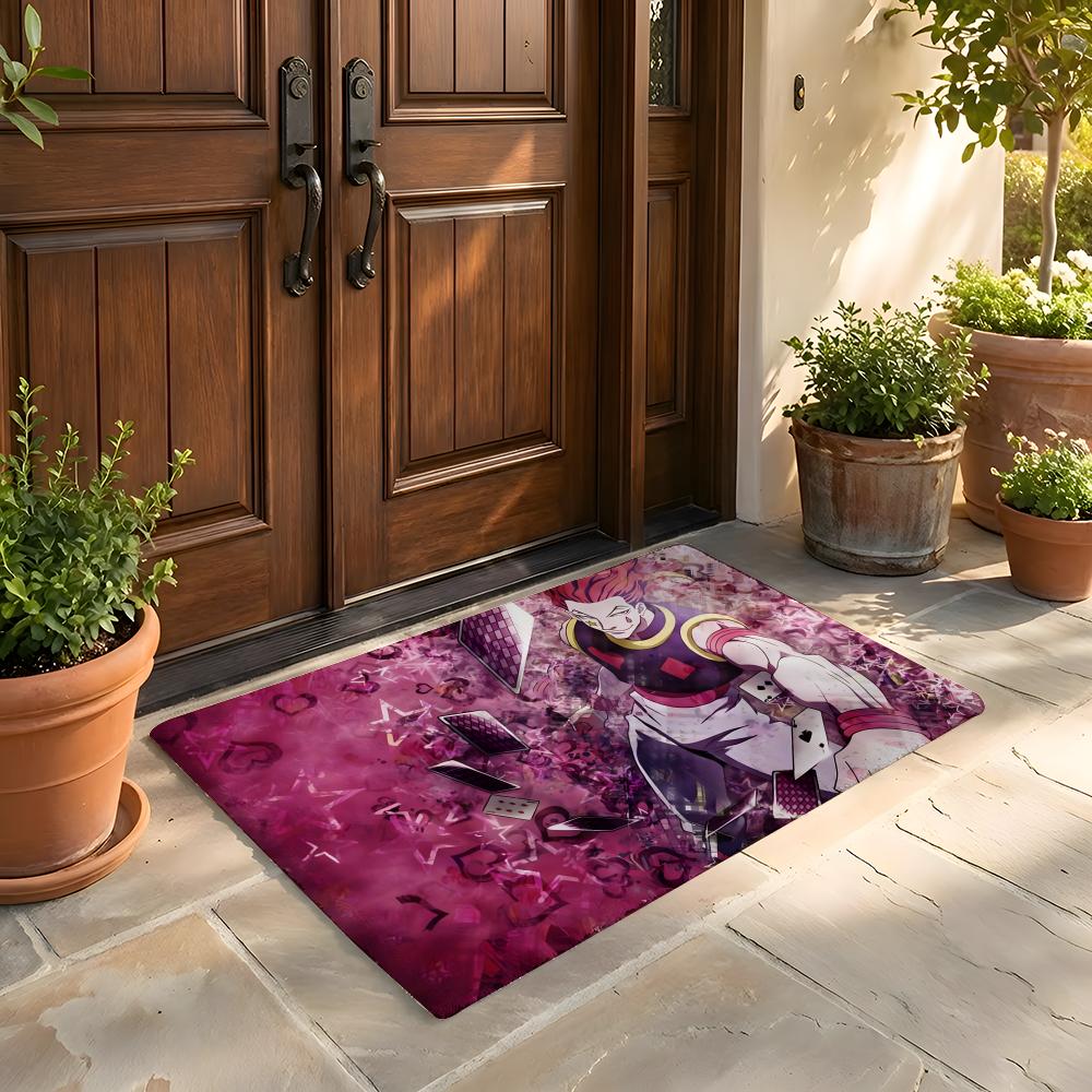 Floor Mat Soft Flannel Rug Non-Slip Absorbent Mat for Bathroom Bedroom Home Decor H-Hunter and H-Hunter Anime