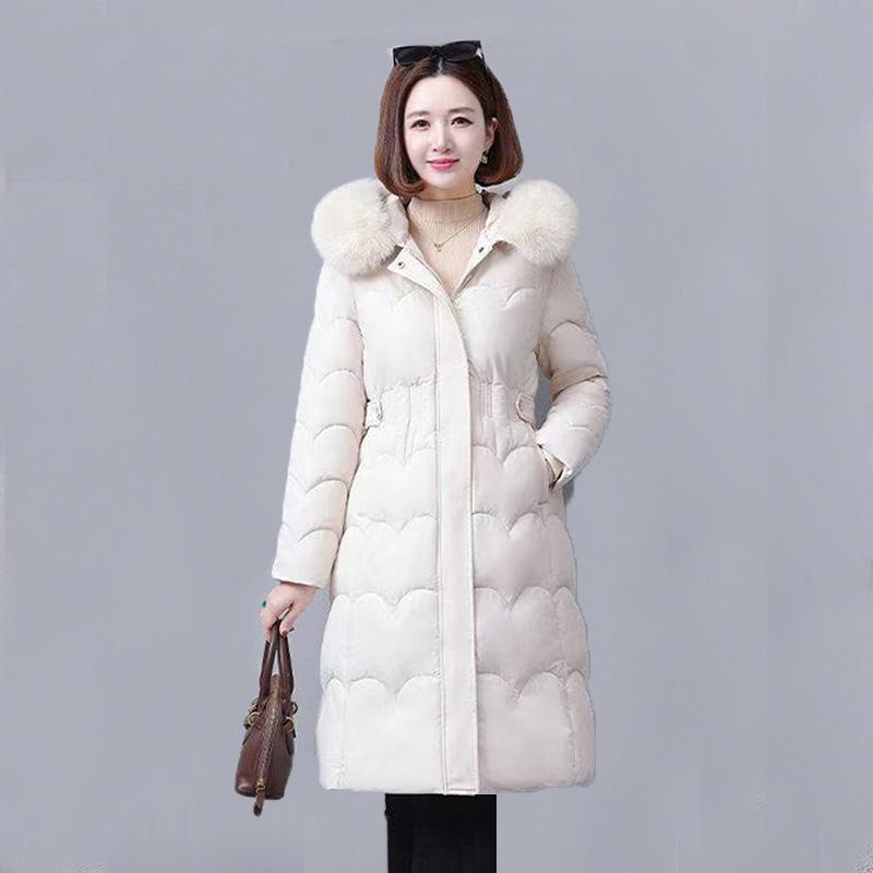 Anti-season down cotton-padded clothes women's medium and long winter new slim-fitting thickened cotton-padded clothes fashionable warm cotton-padde